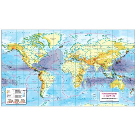 Natural Hazards Of The World Map Colour Blind Friendly Primary