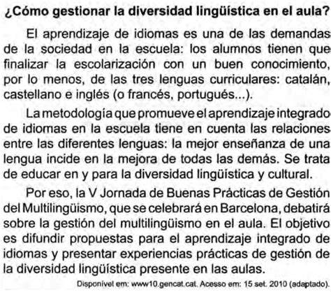 Texto Pequeno Em Espanhol