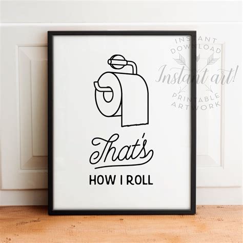 Funny Bathroom Print Printable Art Thats How I Roll Etsy Uk Wall