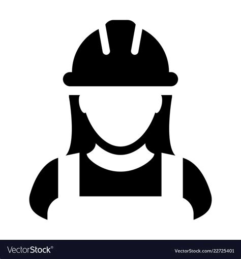 Construction Worker Icon Female Service Person Vector Image
