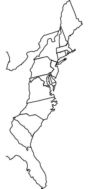 33 Blank Map Of The Thirteen Colonies Maps Database Source