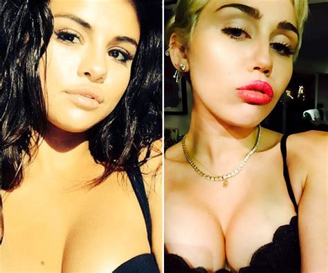 Pic Miley Cyrus Disses Selena Gomezs Selfie — See Her New Photo