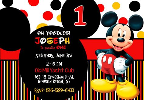 Mickey Mouse 1a Invitación De Cumpleaños Em 2020 Festa Mickey