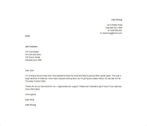 Casual Employee Resignation Letter Sample Resignation Letter