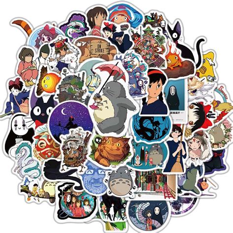 【large Sticker】50pcs Miyazaki Hayao Anime Collection Stickers Totorospirited Awaycastle In The