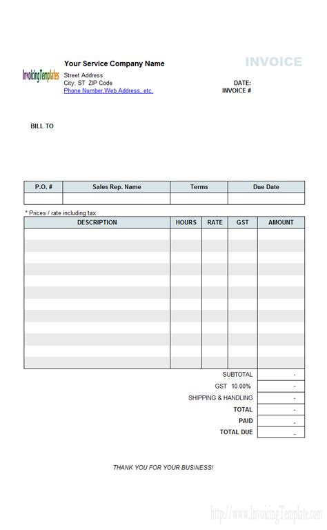 Contractor Tax Invoice Template Cards Design Templates