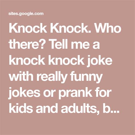 Tell Me A Knock Knock Joke Virtiran
