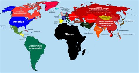 Map Of The World According To American History Classes Aka Map Of