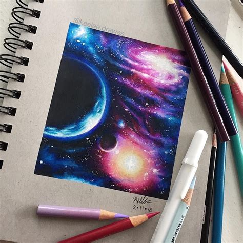 Hello Everyone🌿 Heres This Spacegalaxy Drawing I Saw This Cool