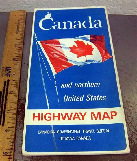 Vintage 1969 Canada And Northern United States Road Map Great Retro