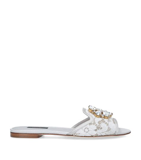 dolce and gabbana lace embellished bianca sandals harrods us