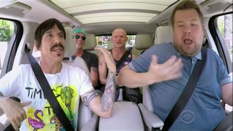 red hot chili peppers and james corden strip and wrestle during amazing carpool karaoke irish