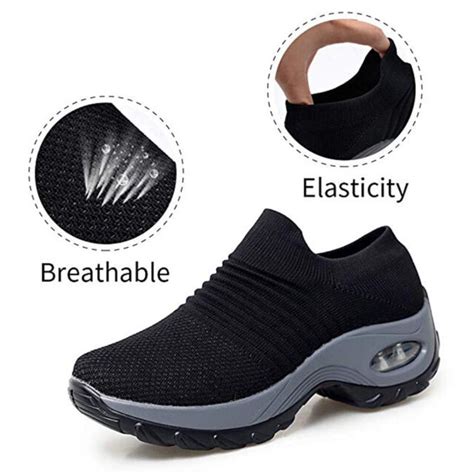 Womens Sport Air Cushion Sneakers Breathable Mesh Walking Slip On Running Shoes Ebay