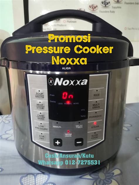 An electric pressure cooker works off steam pressure, it builds up a lot of steam within the cooker, and that cooks food a lot faster| most pressure cookers allow you to cook dishes around 70% faster than a traditional. Promosi Pressure Cooker Noxxa Sehingga 14 Oktober 2019 ...