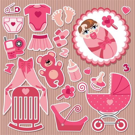 Cute Cartoon Baby Set Baby Girl Items Stock Vector Image By ©tatiana