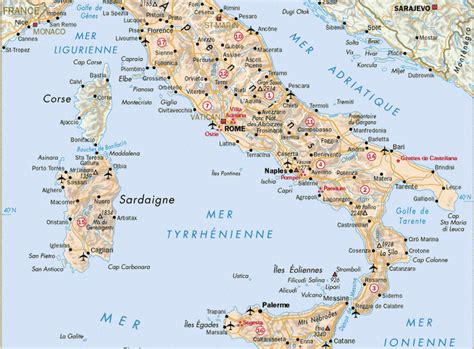 Carte routière Italie Voyage Carte Plan