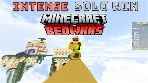 Intense Solo Minecraft Bedwars Victory Youtube