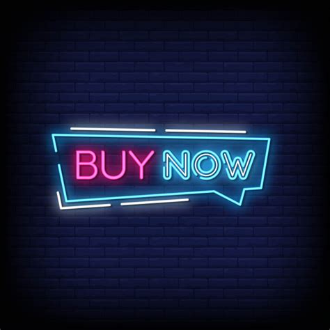 Premium Vector Buy Now Neon Signboard On Brick Wall