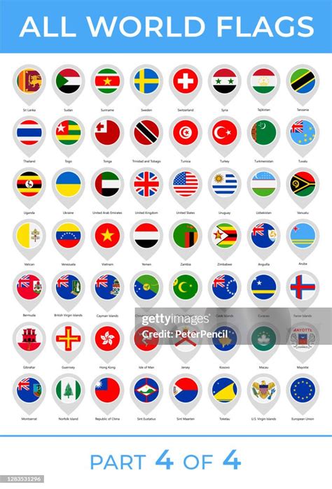 World Flags Vector Round Pin Flat Icons Part 4 Of 4 High Res Vector