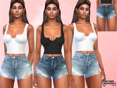 The Sims Resource Ripped Denim Shorts