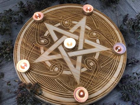 Witchcraft Altar Tile And Table For Occult Practices Witch Etsy