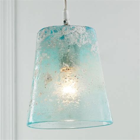 Sand Frost Glass Pendant Light The Call Of The Sea Echoes In This White Sand Crusted Sea Glass