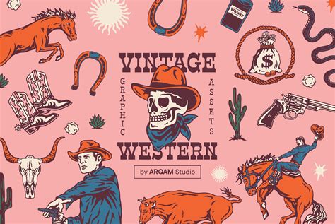 Vintage Western Graphic Assets Creative Market