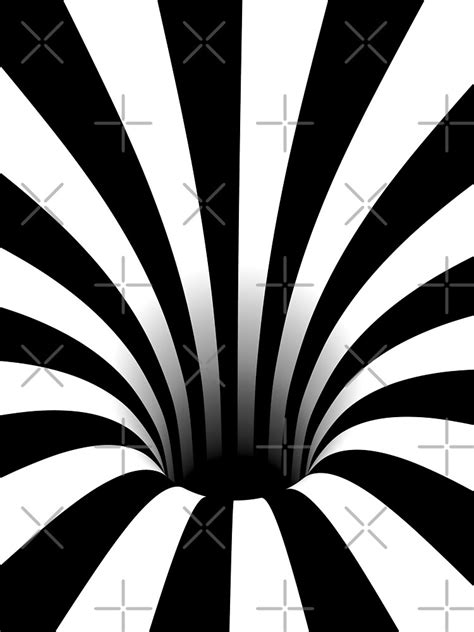 Optical Illusion Black Hole Lines Black White T Shirt For Sale By Hyproinc Redbubble
