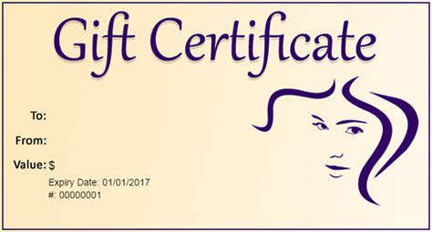 gift certificate template   word outlook