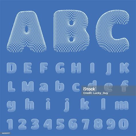 Vector Blueprint Alphabet Part 1 Stock Illustration Download Image