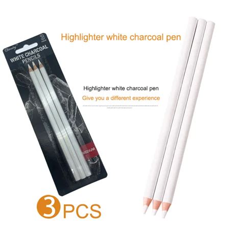 3pcs Sketching Highlighter Pencil White Charcoal Pencil Drawing Lazada Ph