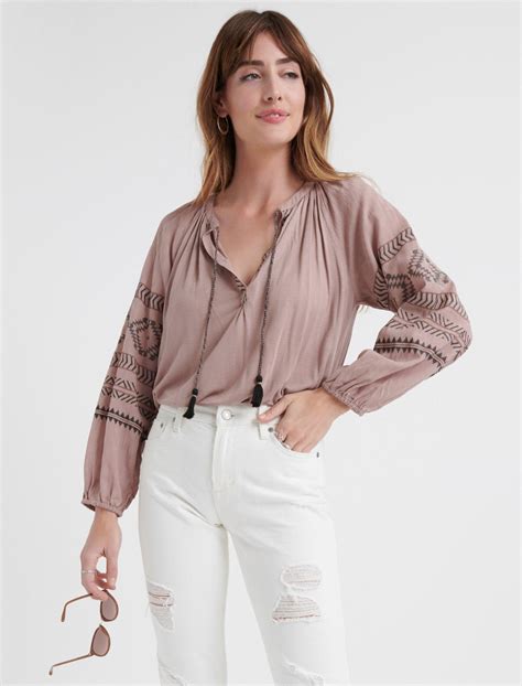 Embroidered Peasant Top Lucky Brand