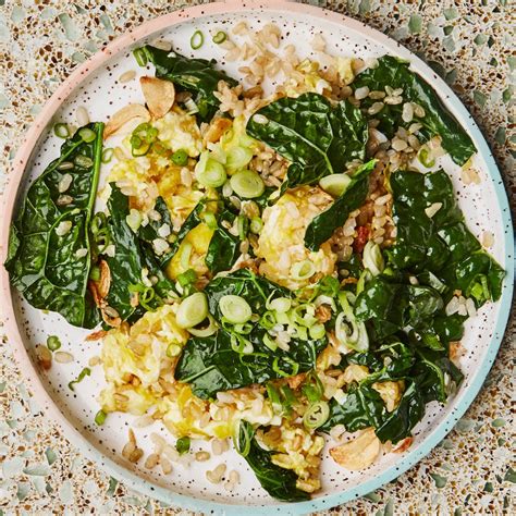 Fried Brown Rice With Kale And Turmeric Recipe Epicurious