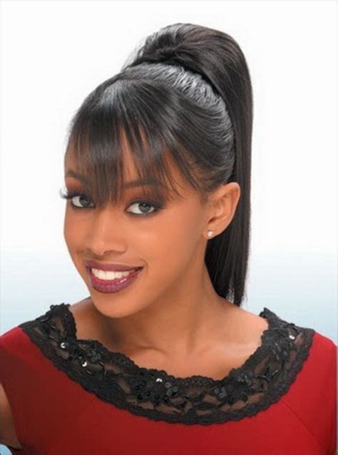 Bangs With Ponytail Black Hairstyle Best Hairstyle