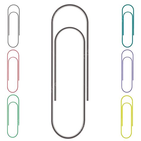 Set Of Colorful Paper Clips Pad Silver Message Vector Pad Silver