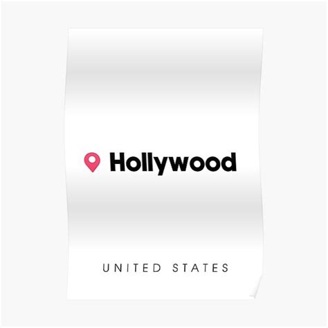 Hollywood Map Poster For Sale By Rajadrone Redbubble