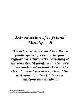 If you've ever heard this excited yell coming from your television, then you credibility and relevance: Introduction of a Friend Mini-Speech | Public speaking ...