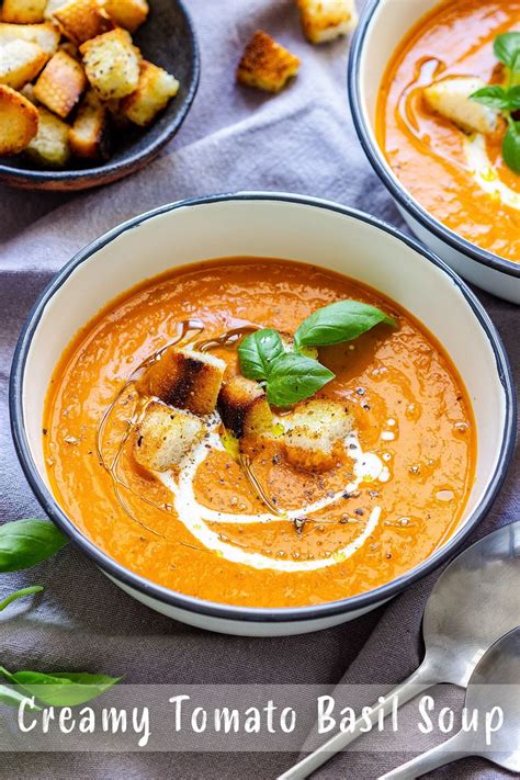 This thick and creamy tomato soup is brought to life with garlic and fresh basil. Creamy Tomato Basil Soup | Recipe | Tomato basil soup ...