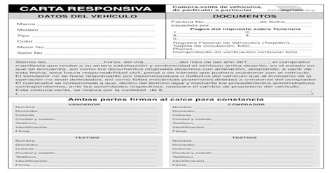 Carta Responsiva Compra Venta De Vehiculos De · Pdf Filecompra Venta