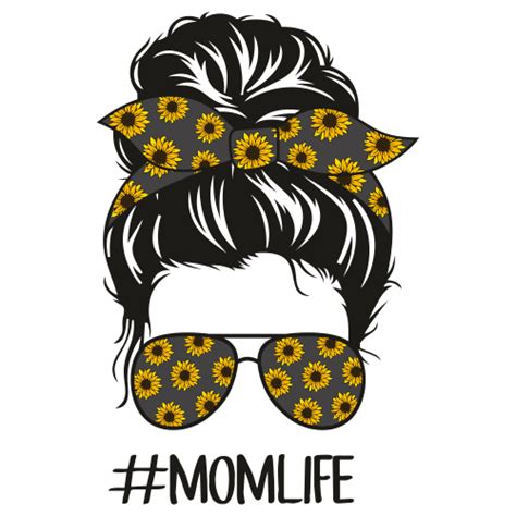 Sunflower Mom Life Svg Mom Life With Sunflower Glasses Vector File