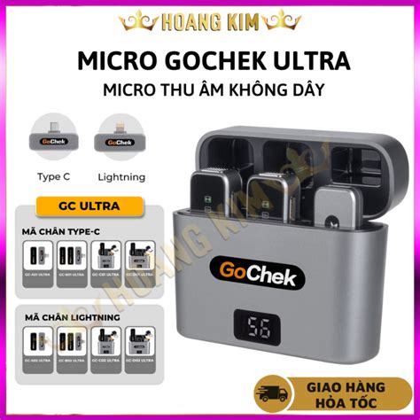 Micro thu âm không dây GoChek kèm Dock sạc lọc tạp âm khi live quay