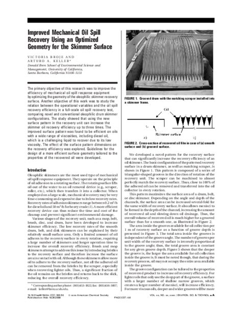 Pdf A Mini Review Of Using Oleophilic Skimmers For Oil Spill Recovery