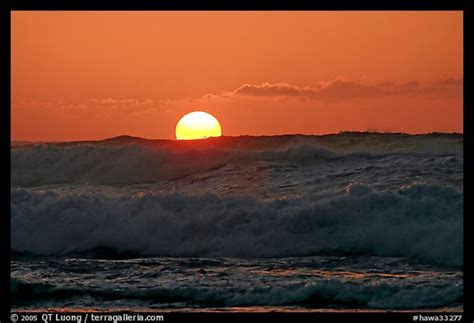 Picturephoto Big Waves And Sunset Kee Beach North Shore Kauai