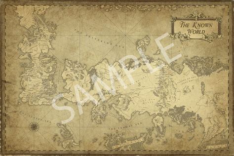 Best Print Store G O T Westeros And Essos The Known World Map