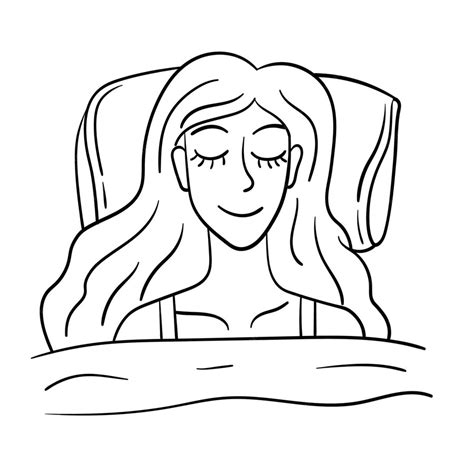 Premium Vector Doodle Sticker With Sleeping Girl
