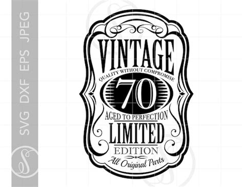 Vintage 70 SVG Vintage 70 Design Vintage 70 Silhouette Cut | Etsy