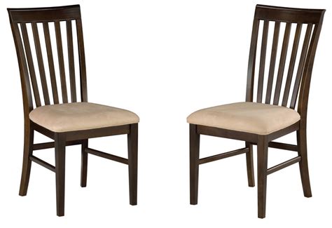 Atlantic Furniture Mission Walnut Oatmeal Cushions Seat Dining Chairs