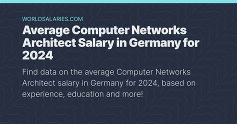 Average Computer Networks Architect Salary In Germany For 2024