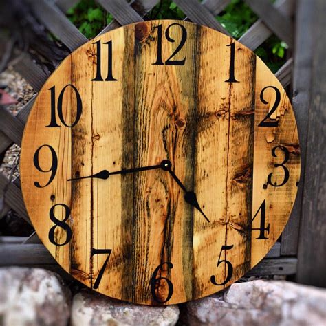 Clock Housewarming Woodenclock Rustichomedecor Oversizedclock