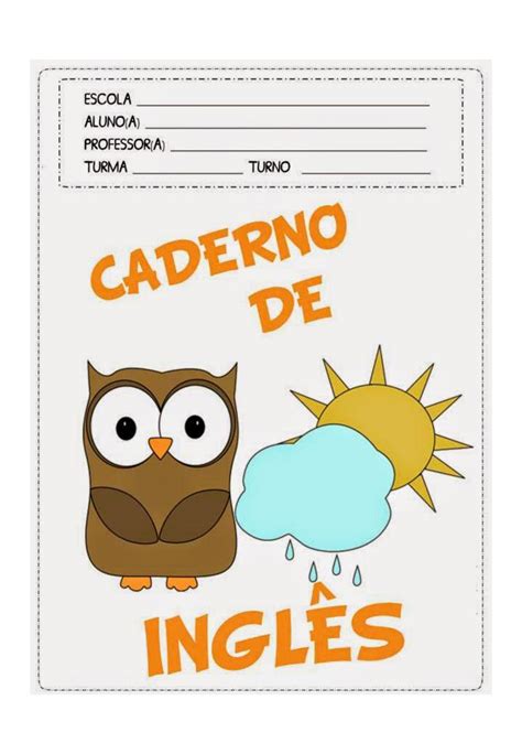 Capa De Inglês Para Imprimir